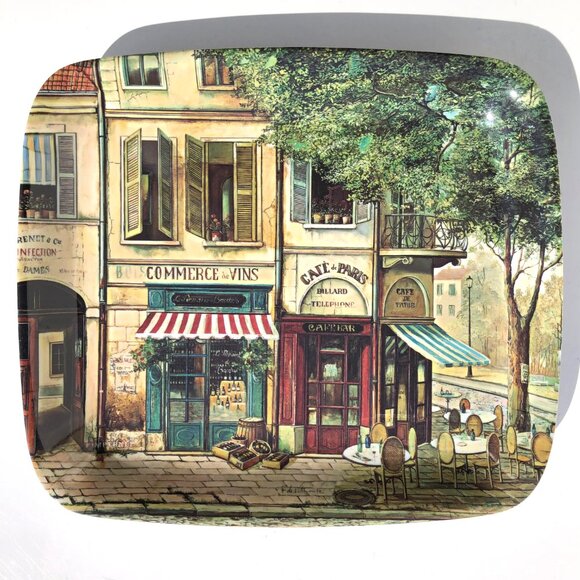 Pimpernel Parisian Scenes melamine small serving tray Paris Street Cafe Bistro - Picture 4 of 10